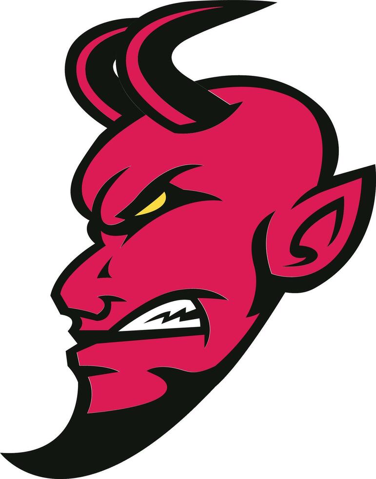 fiery demon badge design vector