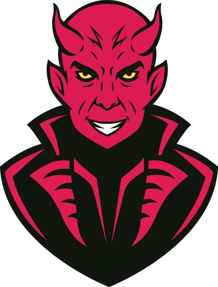 demonic face emblem vector