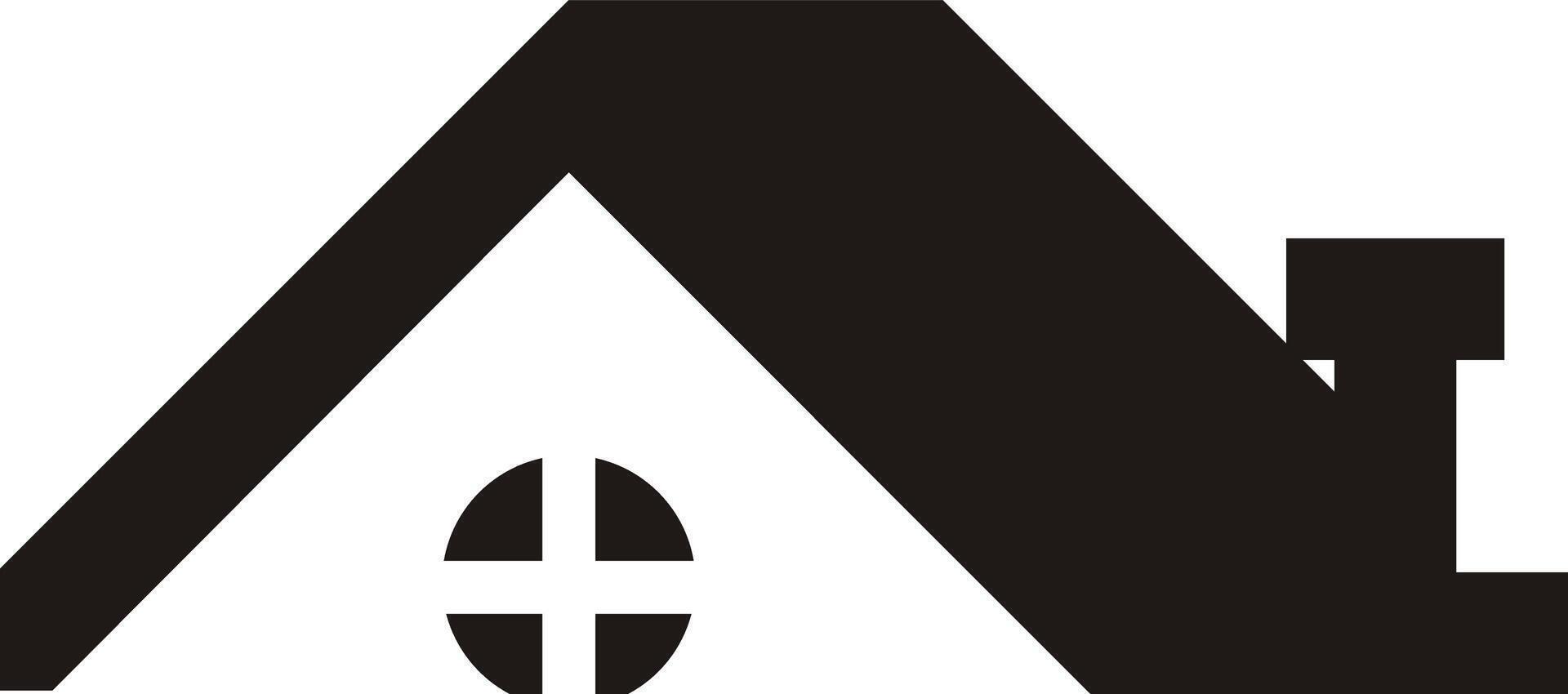 black rooftops icon set vector