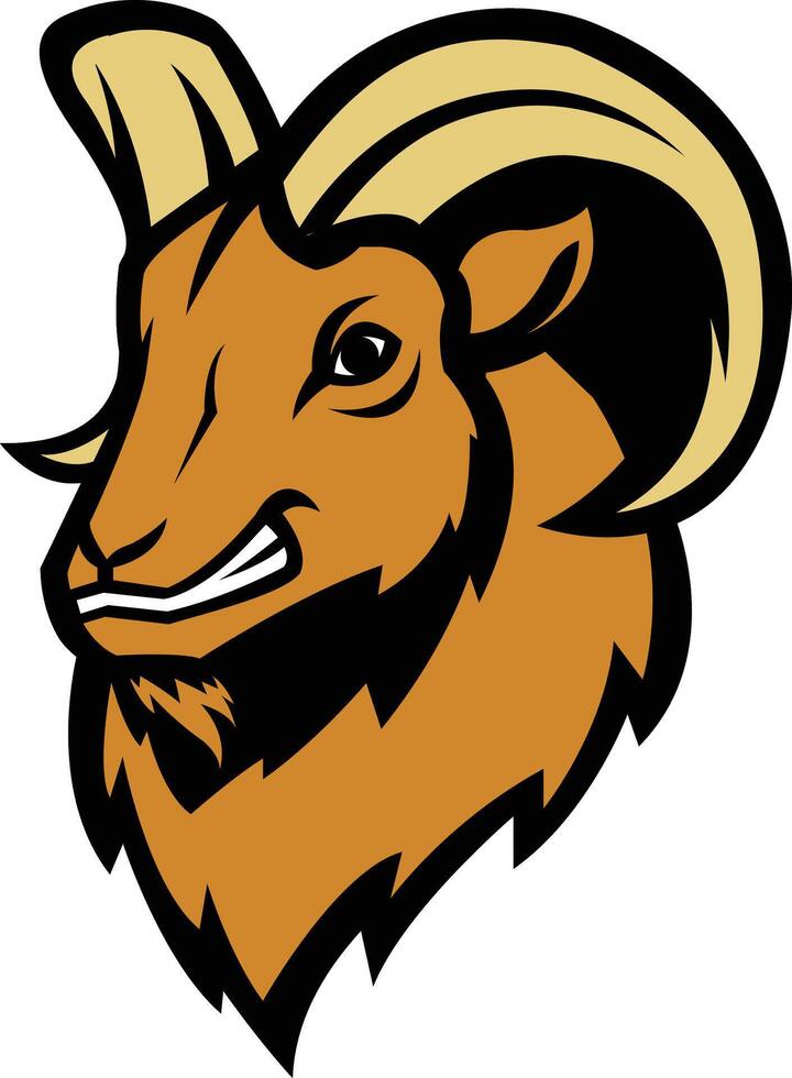 horned ram badge design vector