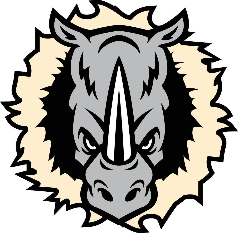 sports rhino mascot set vector