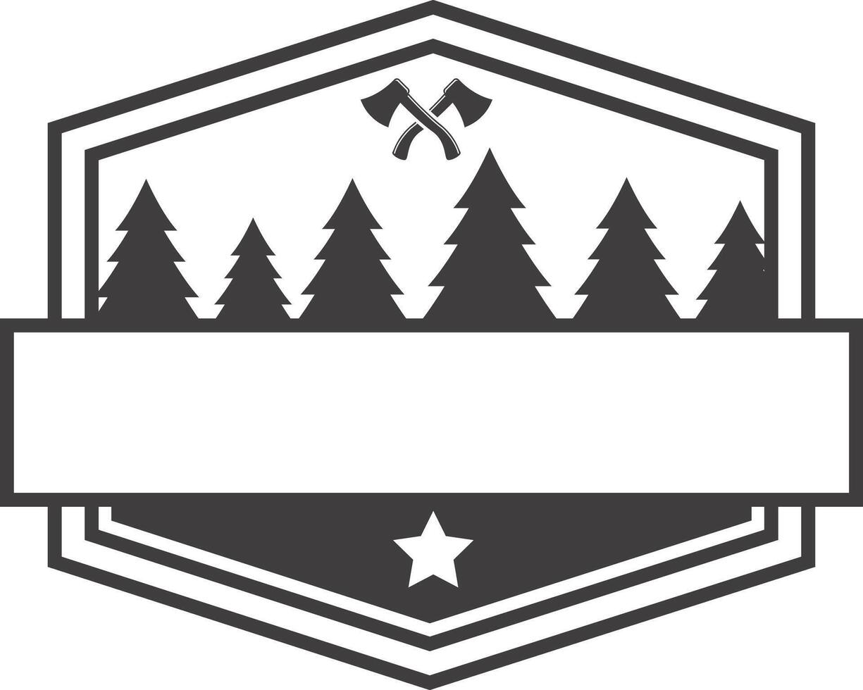 black and white wilderness badges vector