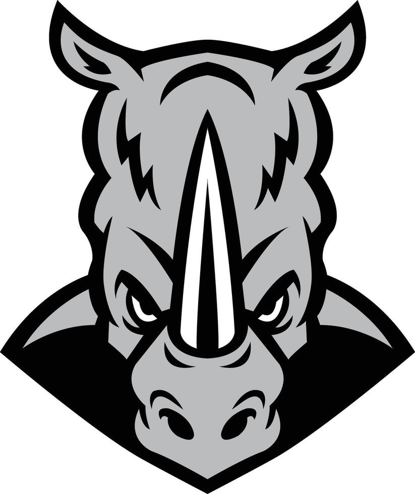 strong rhino emblem vector
