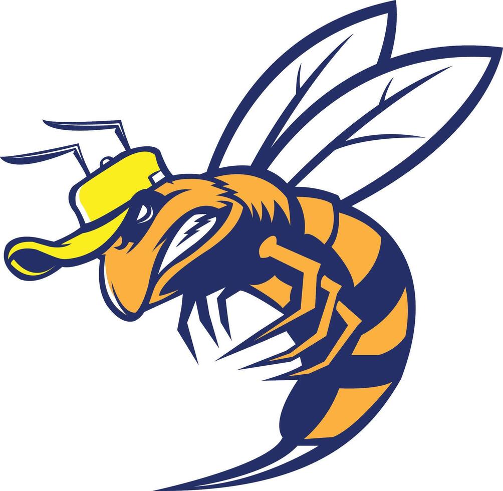 hornet mascot icon set vector