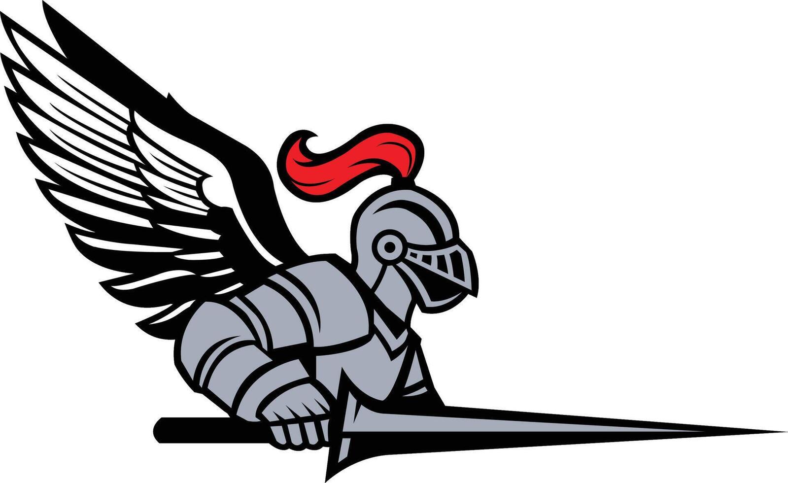 knight lancer emblem vector
