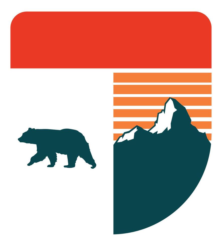 mountain peak badge vector