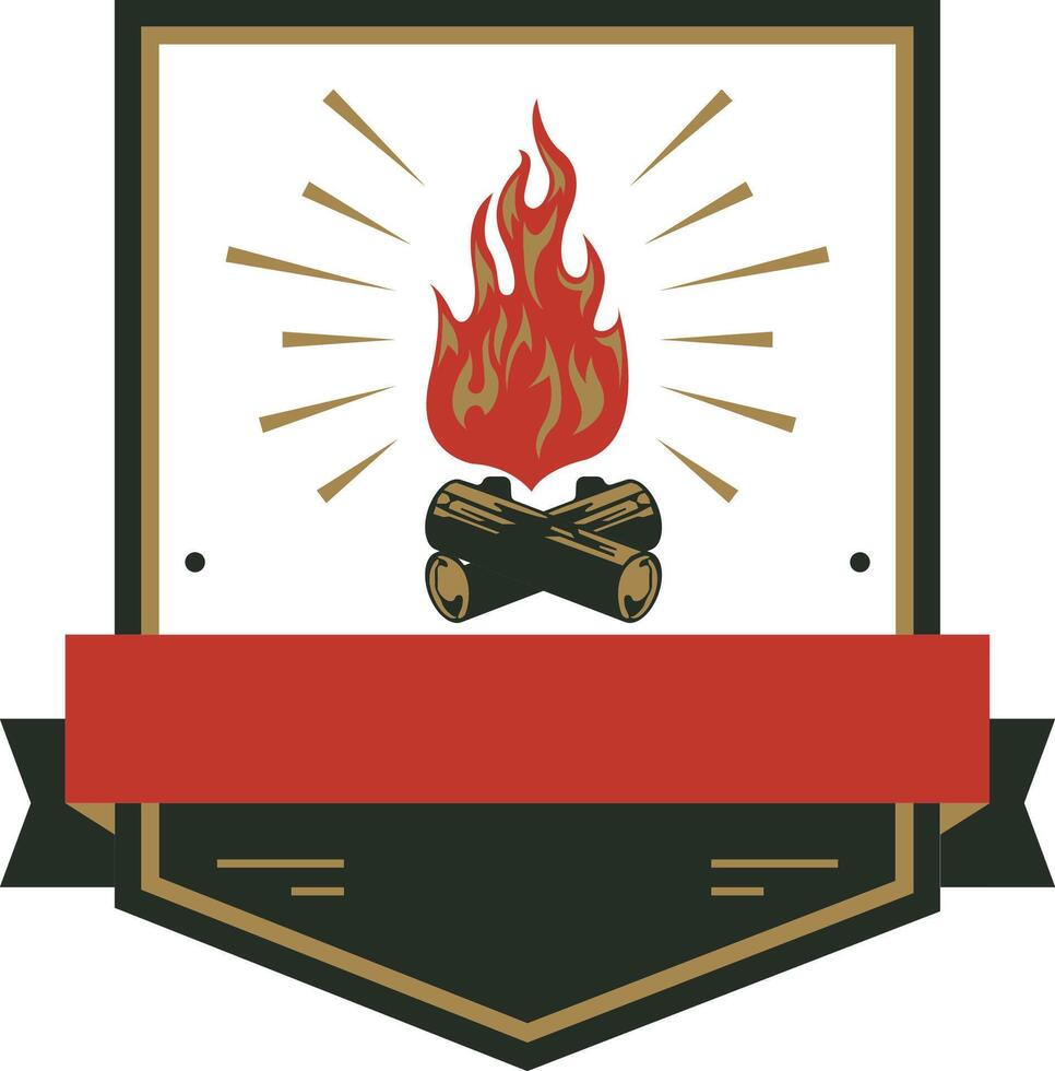 outdoor fire emblem icons vector