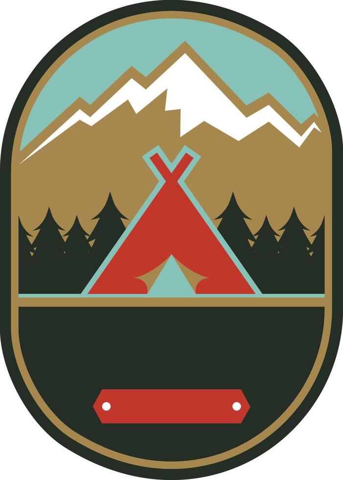 summer camping logo icons vector