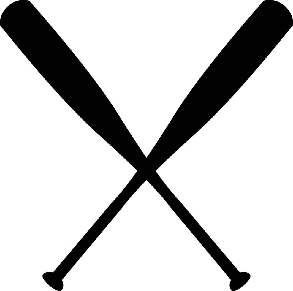 crossed baseball bat icon vector
