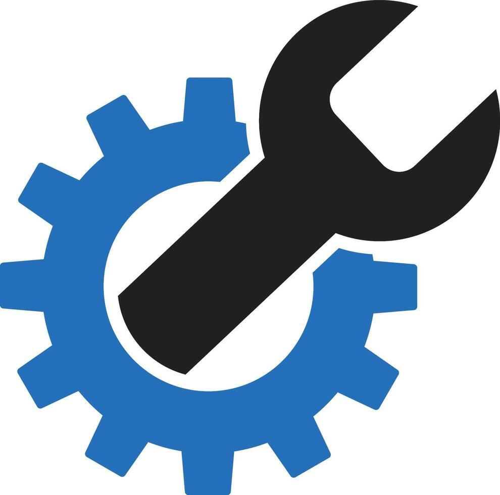 gear wrench repar company logo design vector