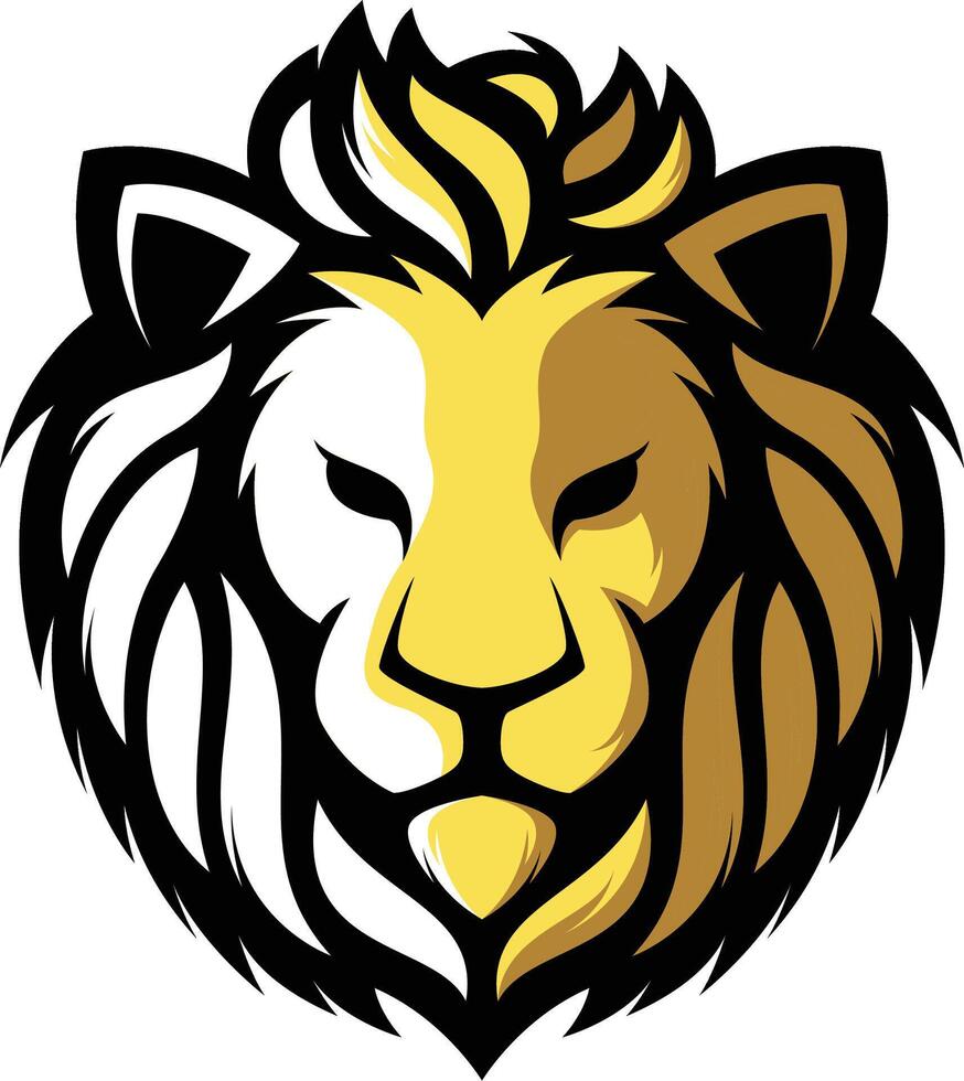 awesome lion head logo mascot vector