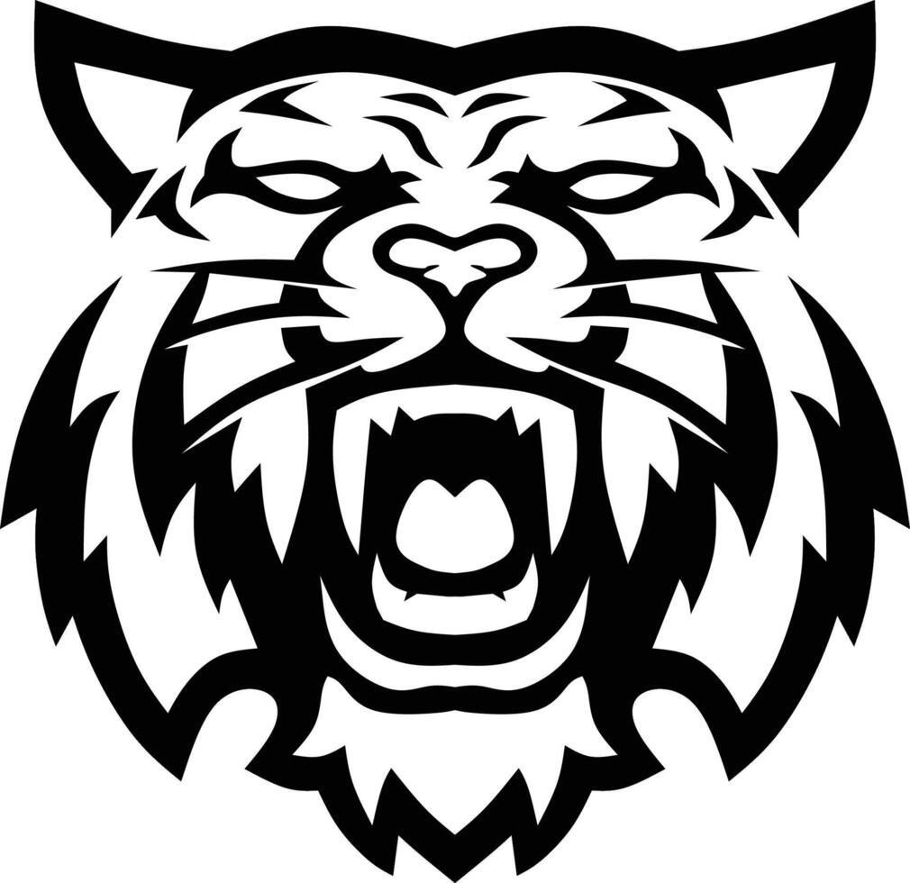 roaring tiger head design vector