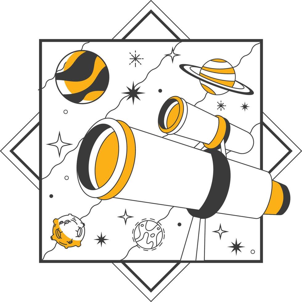 simple universe tattoo art vector