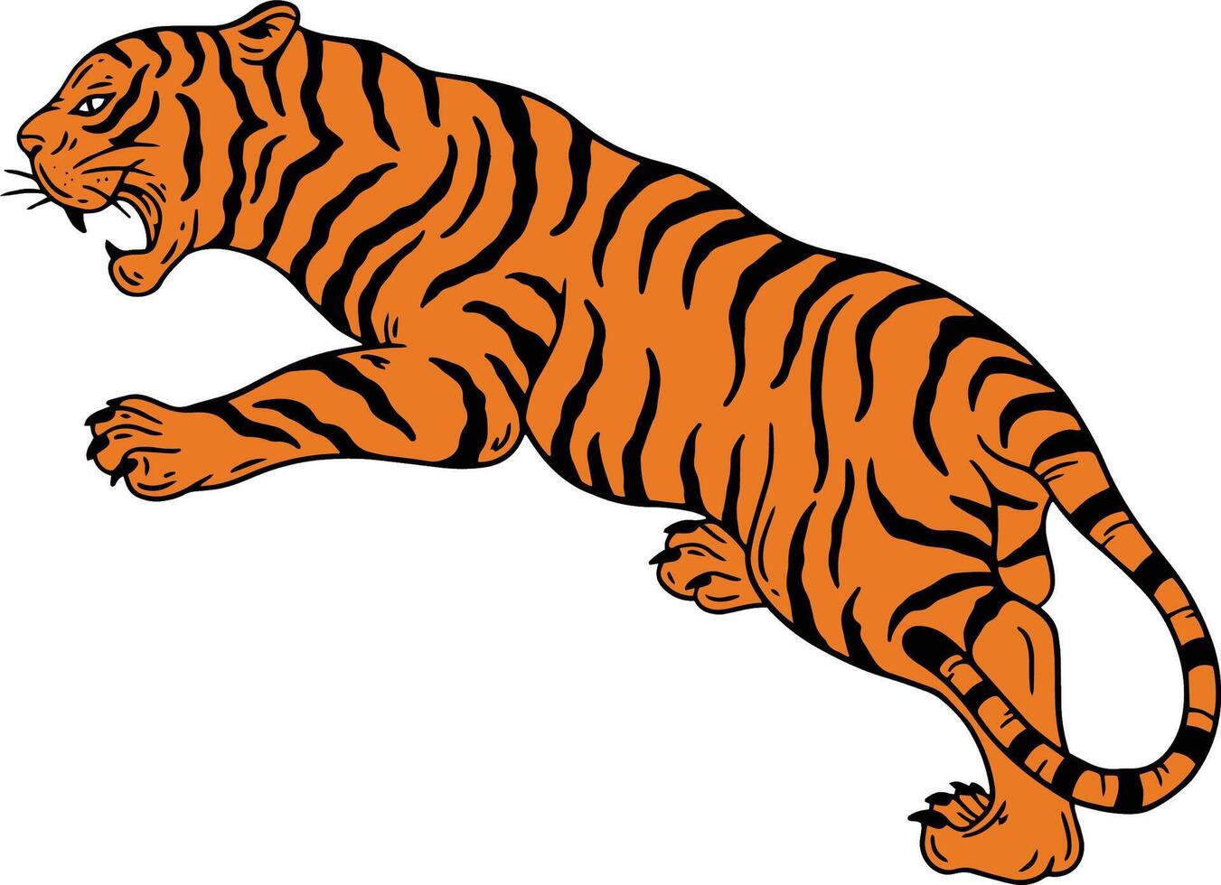 tiger beast face icons vector