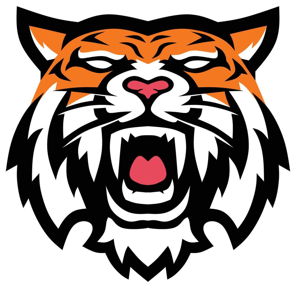 tiger head tattoo style vector