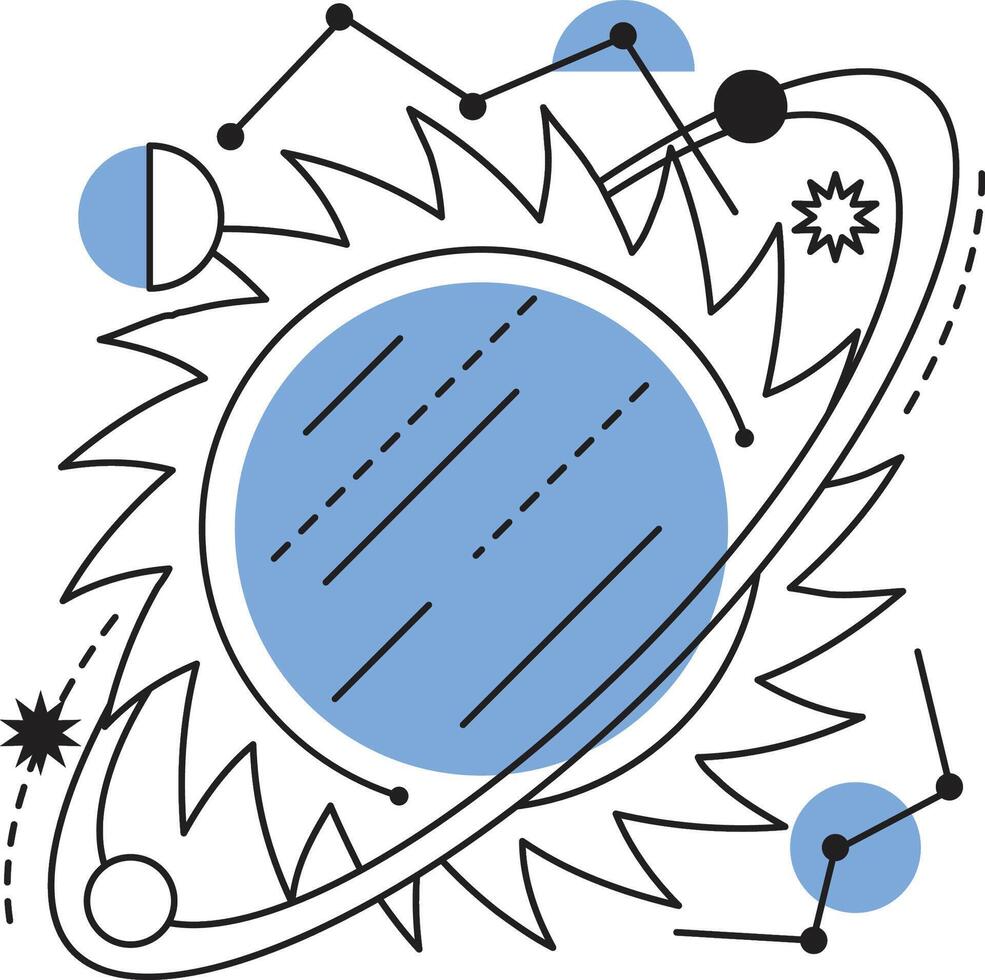 space design tattoo minimal vector