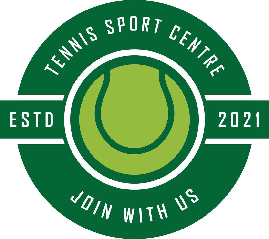 tennis logo with racket and slogan template vector