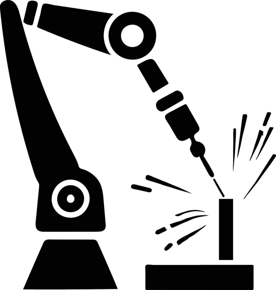 mechanical hand silhouette icon vector