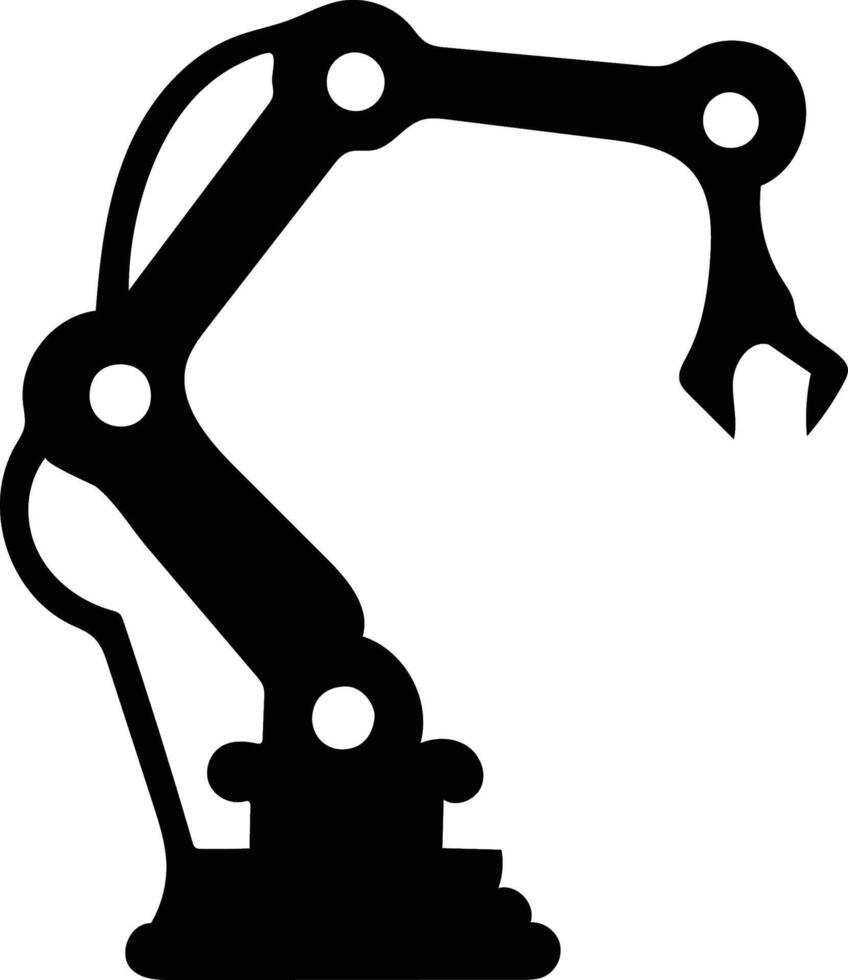 silhouette robot hand icon vector