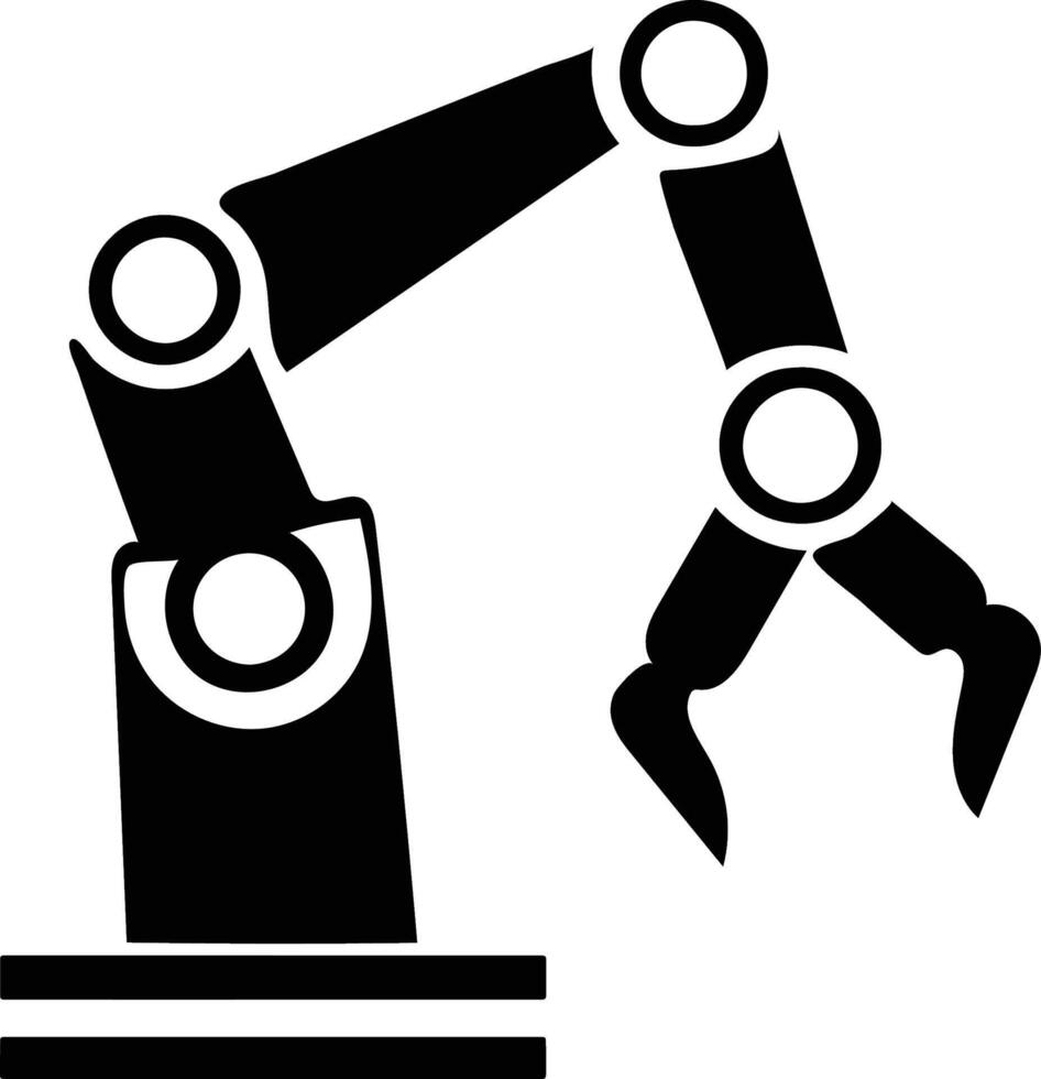 robotic hand silhouette icon vector