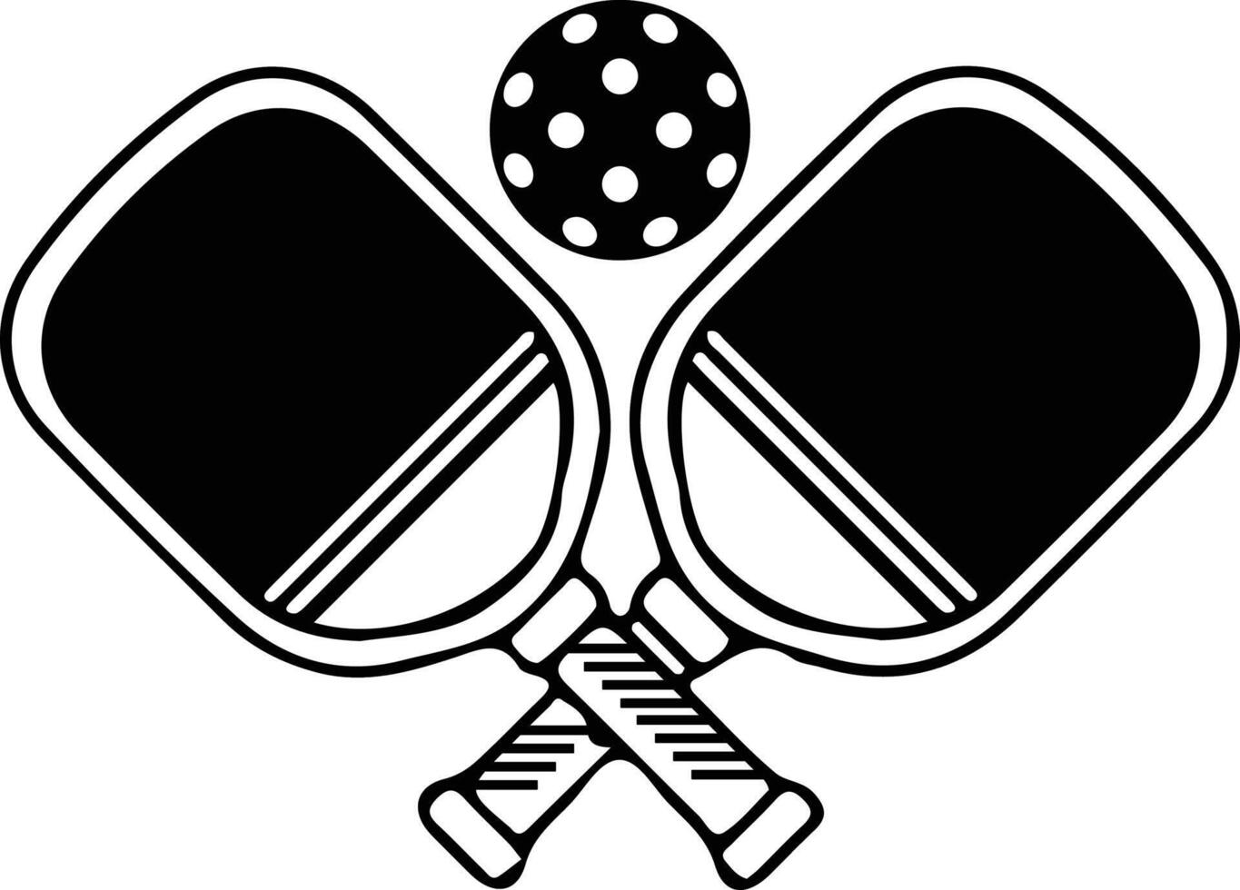 pickleball silhouette pickleball club and icons vector