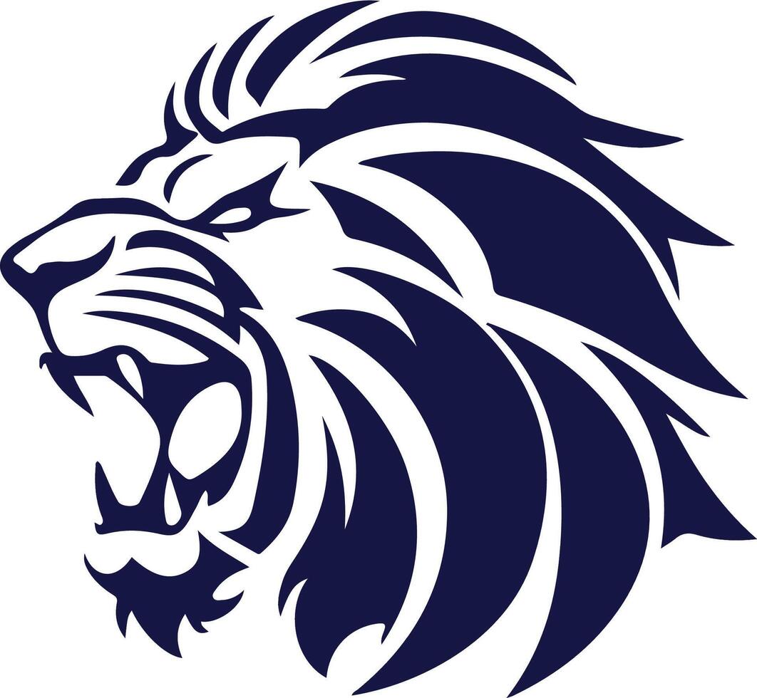 silhouette lion badge set vector