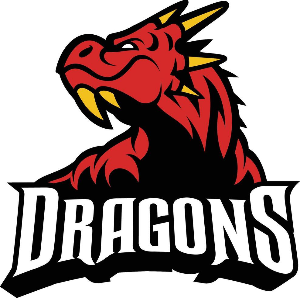 dragon head mascot vector
