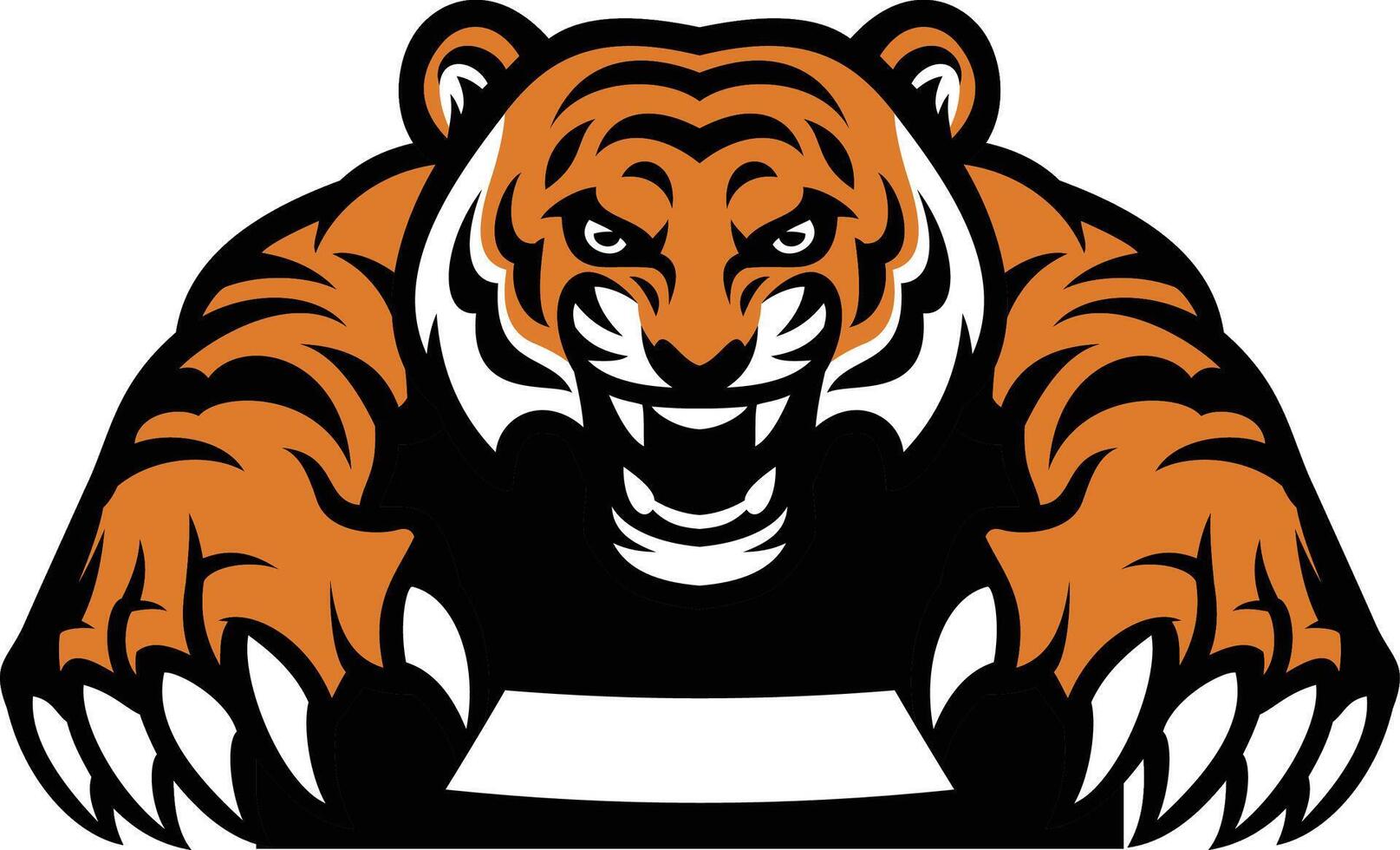 crawling tiger mascot vector
