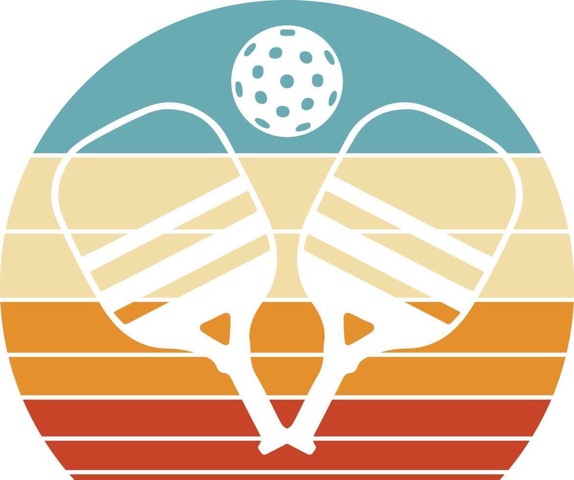 retro pickleball design vector
