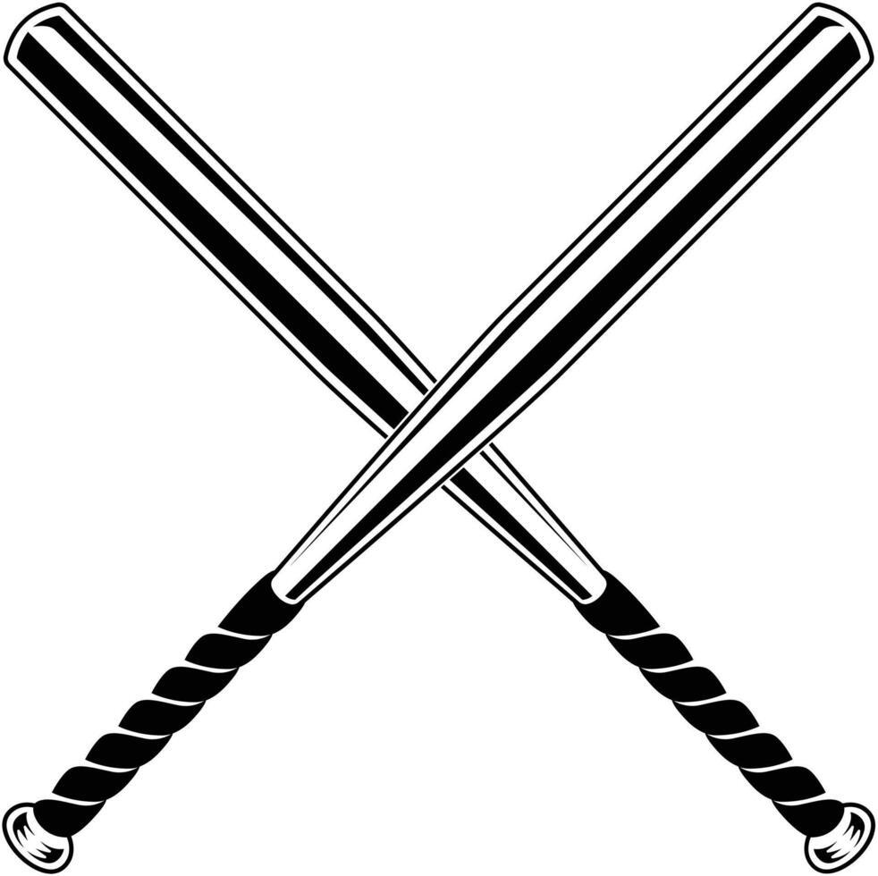 crossed baseball bats vector