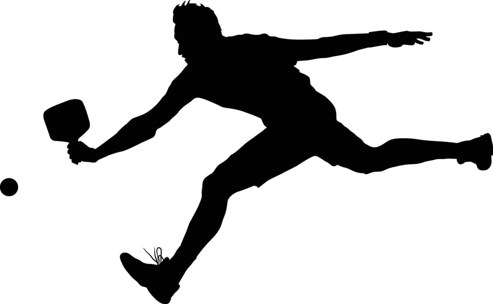 pickleball action silhouette set vector