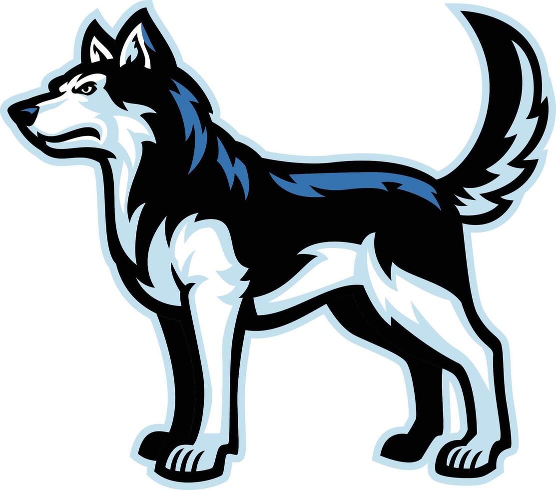siberian husky emblem set vector
