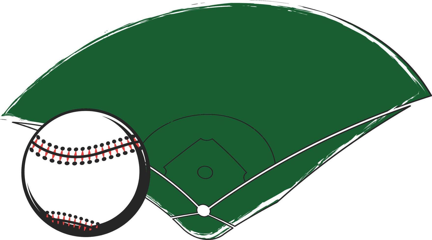 baseball sport game ball and diamond play field vector