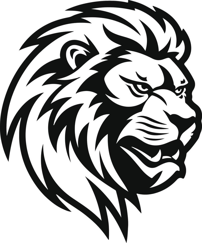 lion head silhouette logo vector