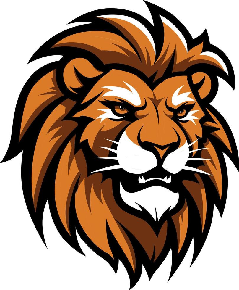 lion mascot head icon vector