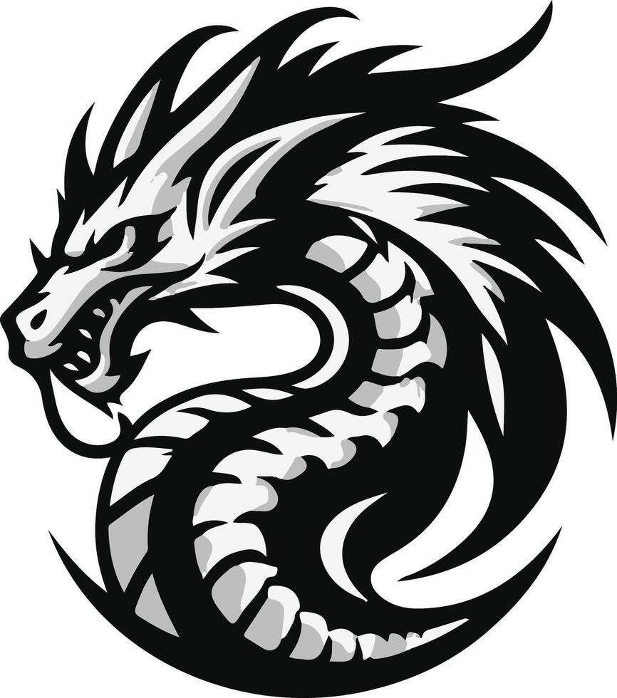 dragon icon design logo template vector