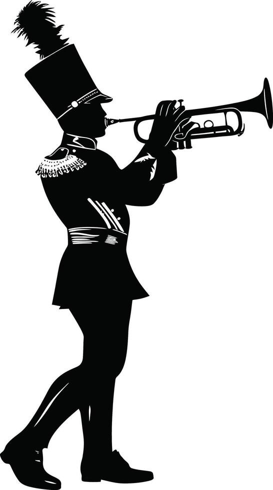 ai silhouette marching band wind musician vector
