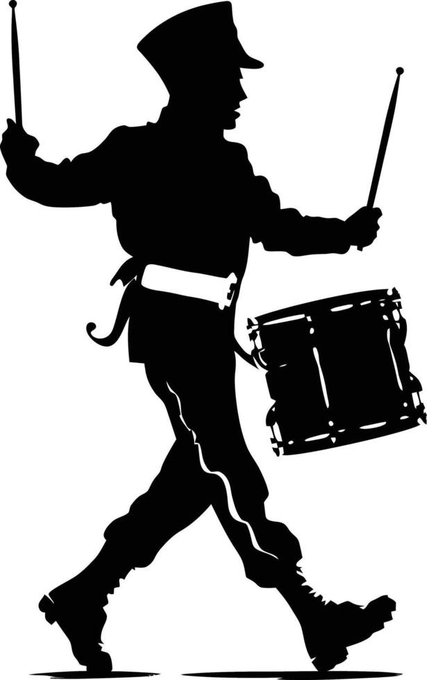 ai drum player silhouette full body vector