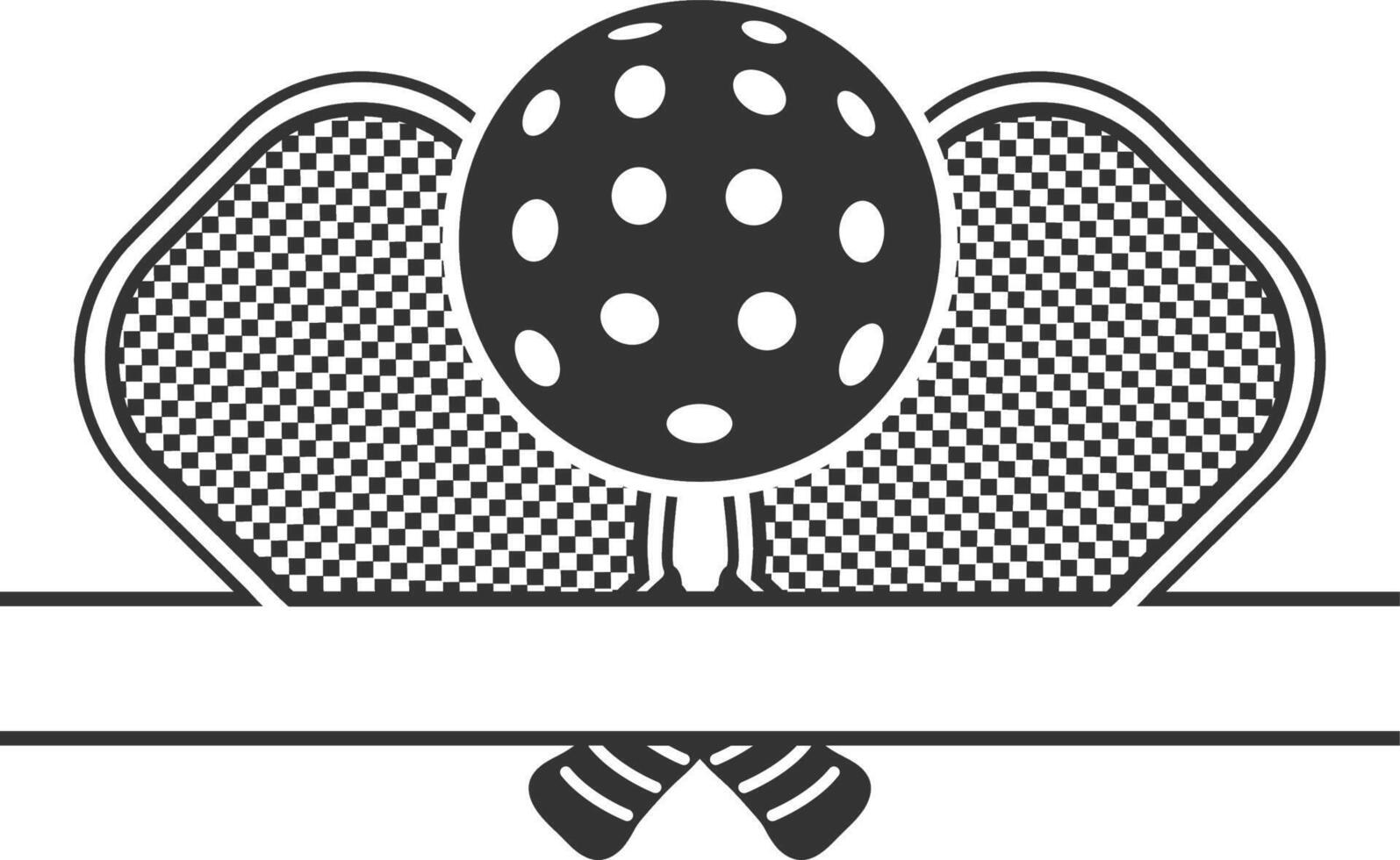 pickleball equipment silhouette vector