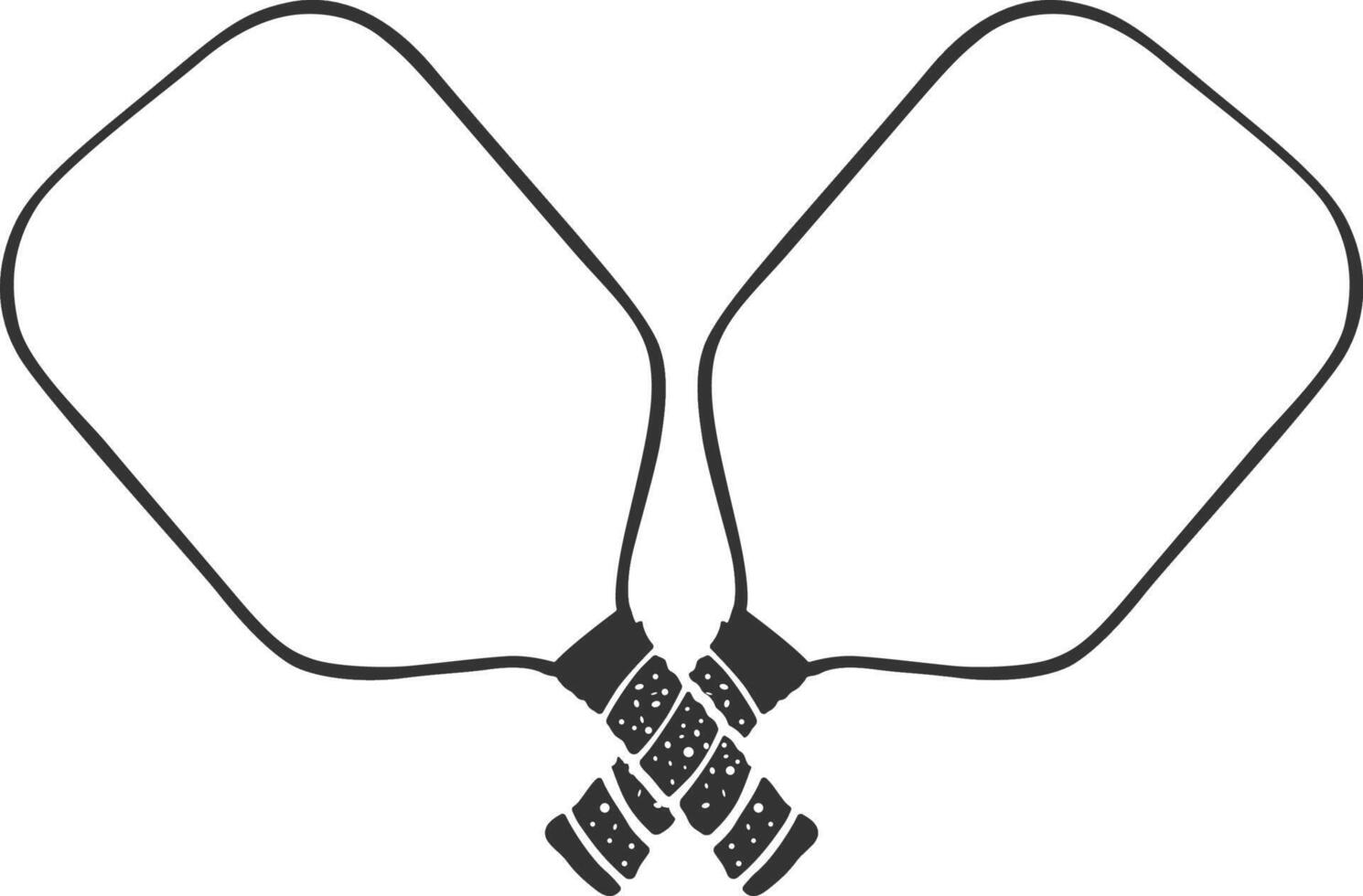 pickleball racket and ball vector