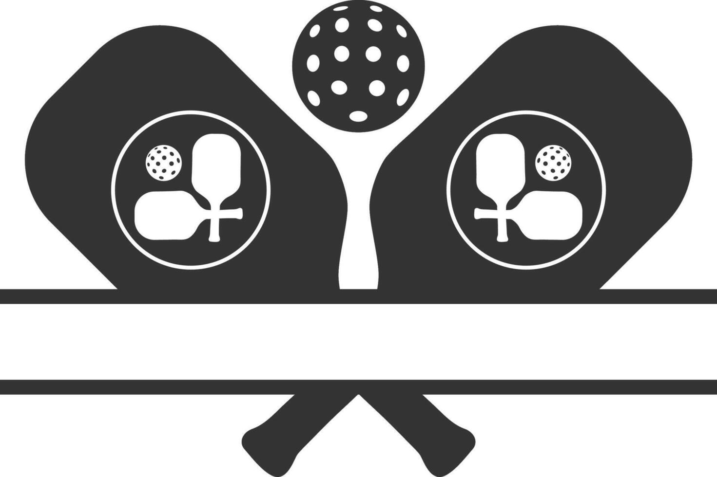pickleball racket silhouette set vector