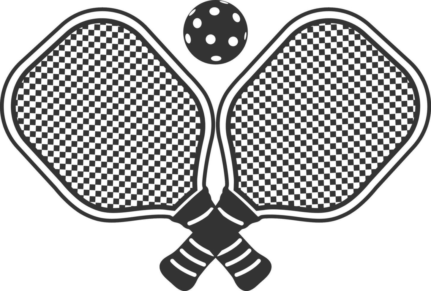 pickleball set silhouette design vector