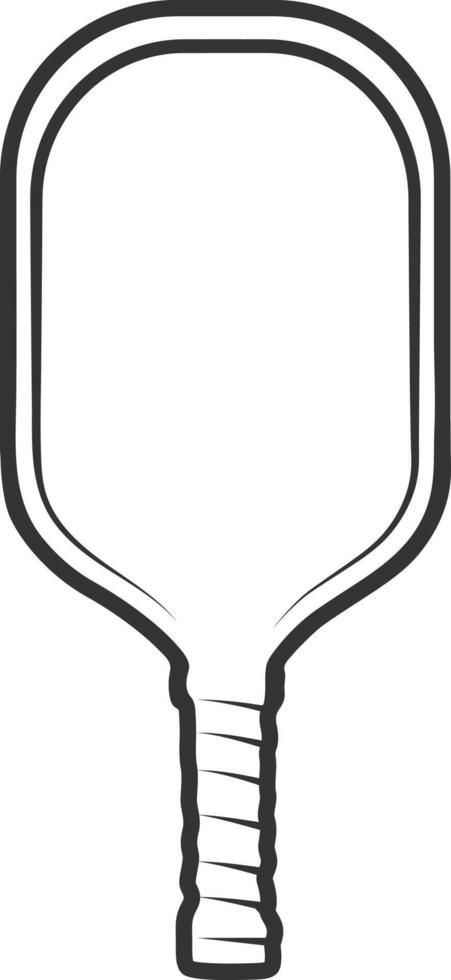 silhouette pickleball ball and racket vector