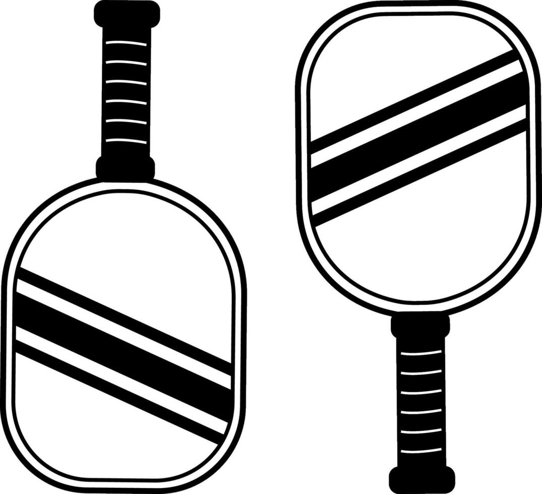 pickleball paddles icon set vector