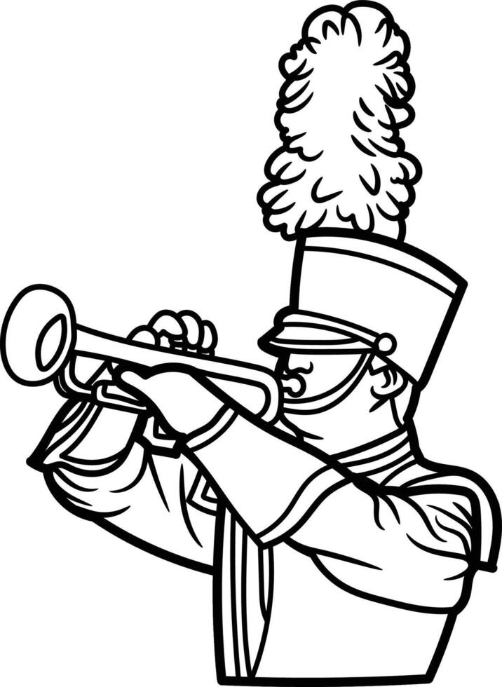 soldier playing trumpet silhouette vector