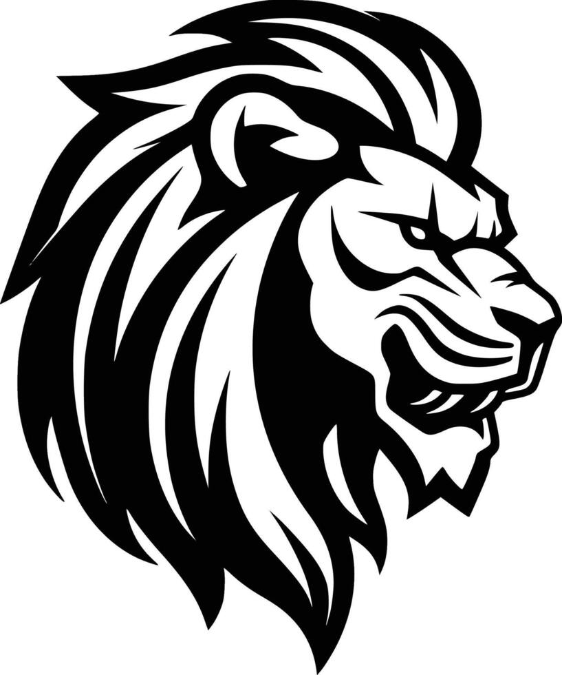 monochrome lion symbol vector