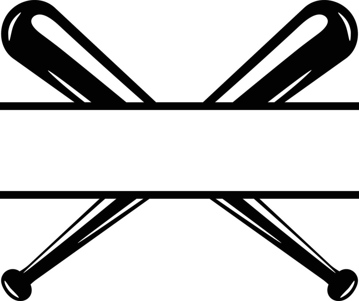 baseball bats team split monogram vector