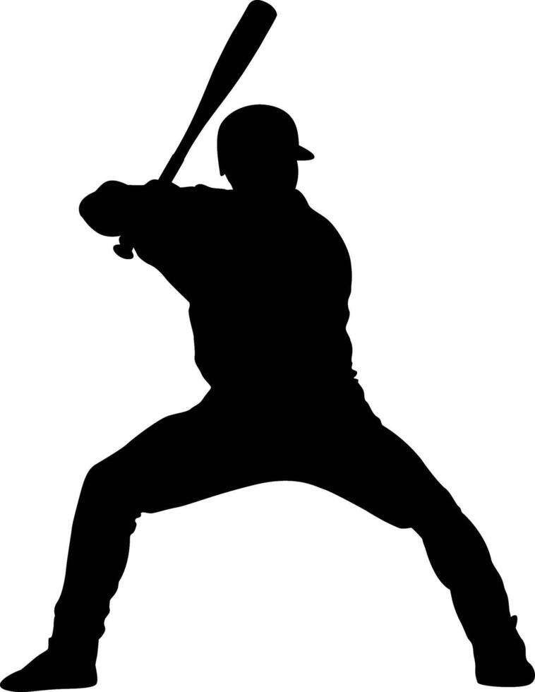 silhouette of baseball players vector