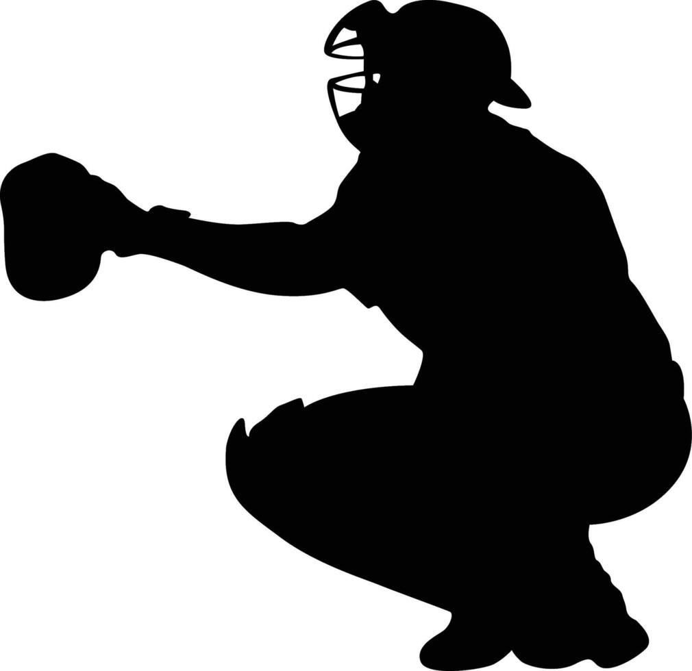 silhouette set baseball and softball vector