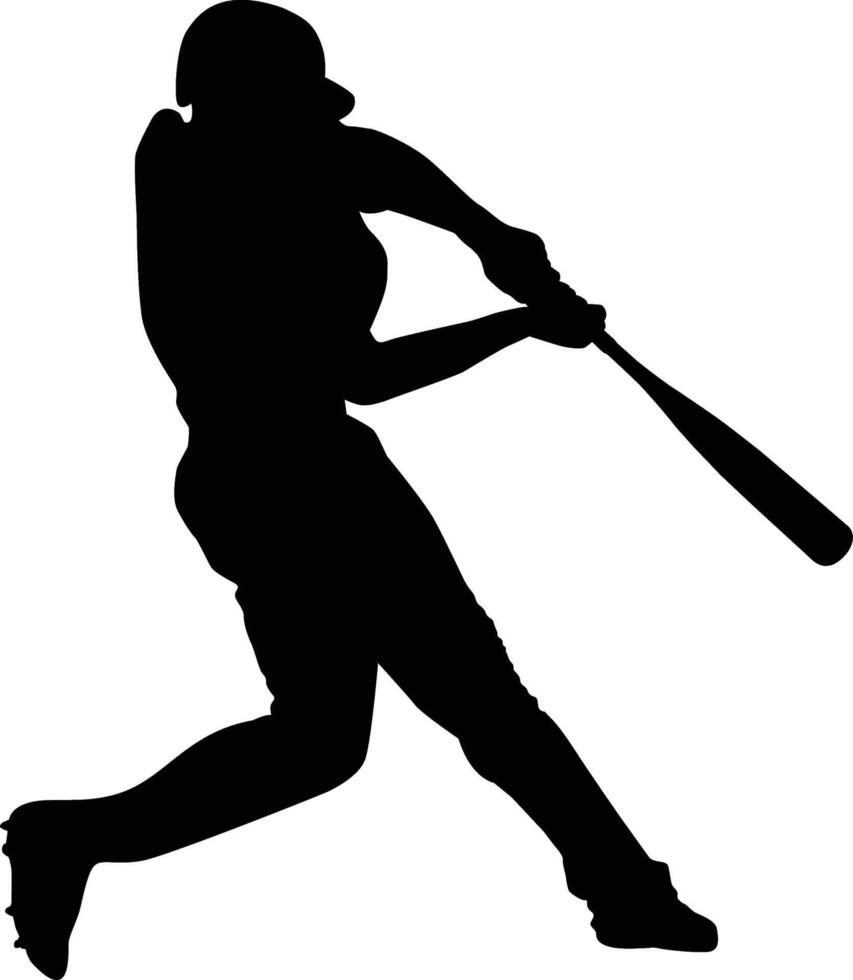 silhouette baseball athletes set vector